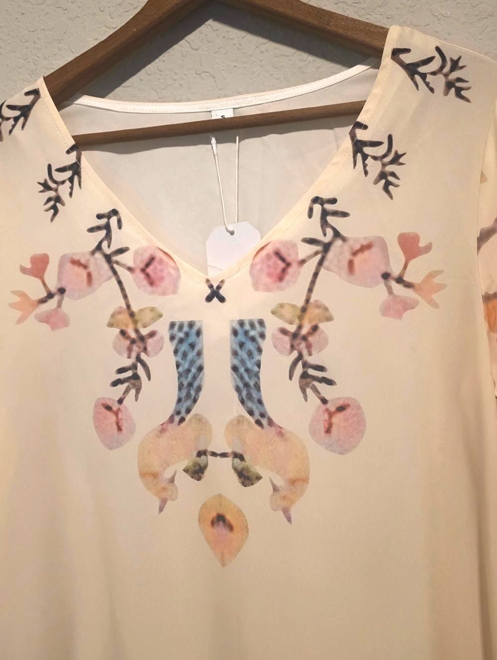 NWT Made with Love Boho Chic Dress Birds Bell Sleeves Fairy Women's Small - Picture 3 of 13